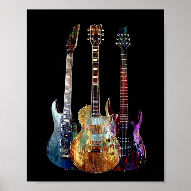 Affiche Sounds of music. Colorful guitar (Devant)