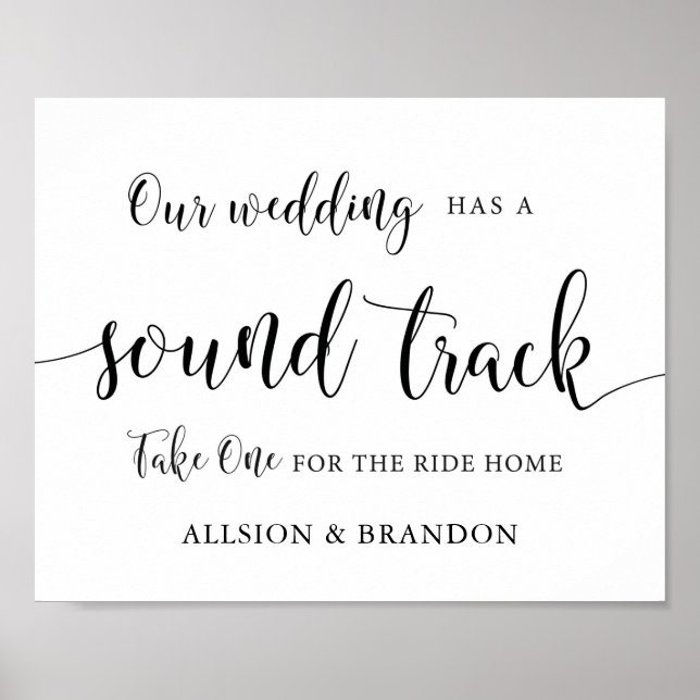 Affiche Soundtrack mariage Music CD Wedding Favor Sign (Devant)