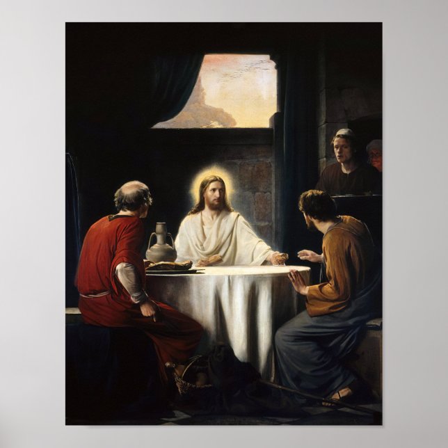 Affiche Souper à Emaus par Carl Bloch Imprimer (Devant)
