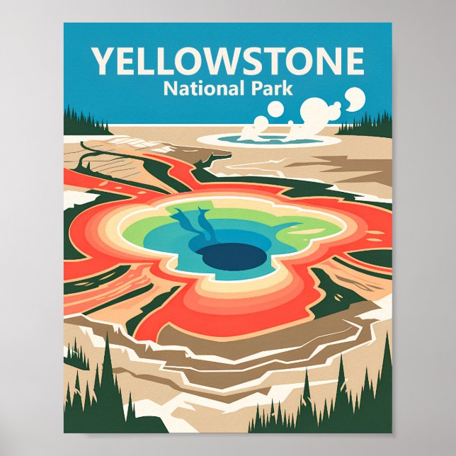 Affiche Source chaude Grand Prismatic de Yellowstone Voyag (Devant)