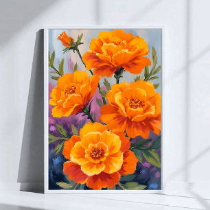Affiche Sourcils Orange Fleur d'Octobre Aquarelle