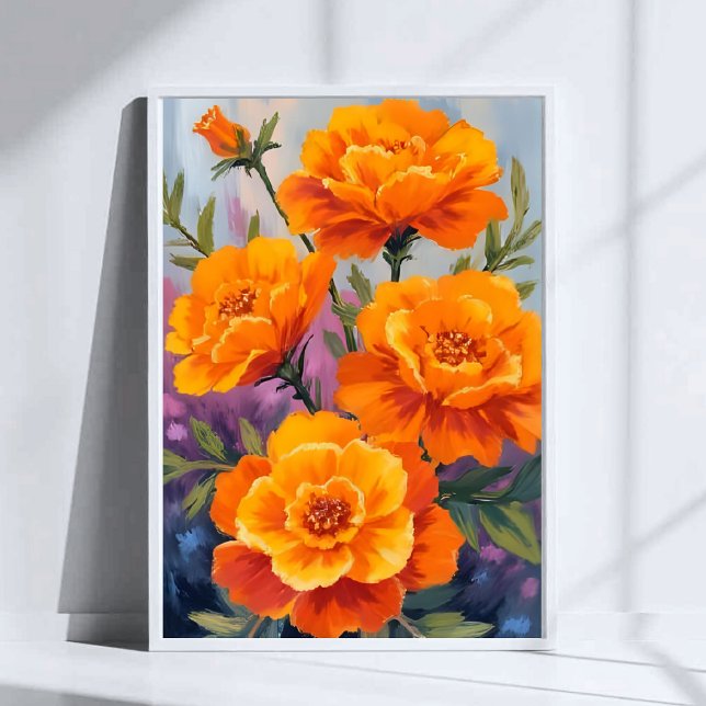 Affiche Sourcils Orange | Fleur d'Octobre Aquarelle (Créateur téléchargé)