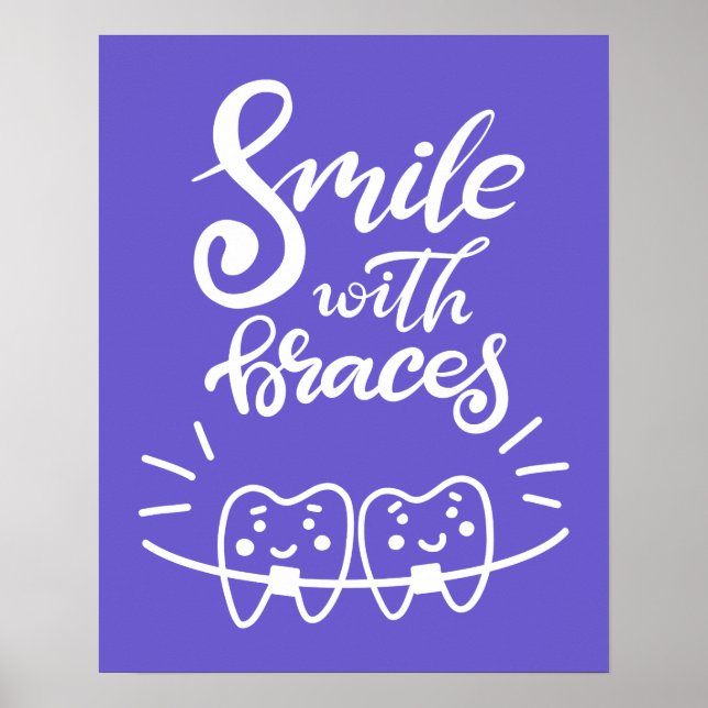 Affiche Souriez Avec Des Bracelets | Dents souriants (Devant)