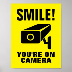 Affiche Souriez que vous êtes sur la caméra drôle de vidéo