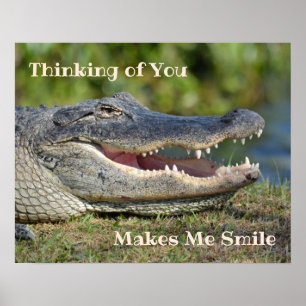 Affiche Sourire Alligator Penser de vous me fait sourire