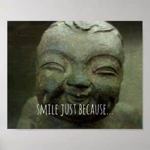 Affiche sourire bonheur zen citation rire bouddha photo