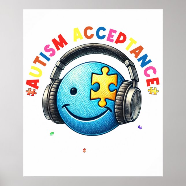 Affiche sourire d'acceptation de l'autisme  (Devant)