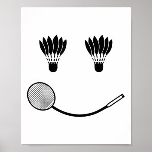 Affiche Sourire de badminton Équipe de Joueur Entraîneur d