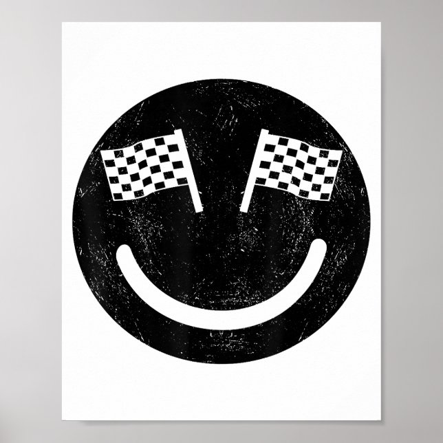 Affiche Sourire de course pour les fêtes de voitures de co (Devant)