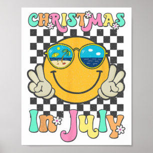 Affiche Sourire de Noël en juillet Vacances d'été à la pla