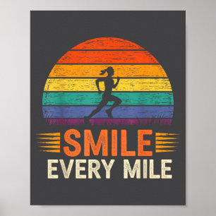 Affiche Sourire drôle chaque mile course cool coureur disa