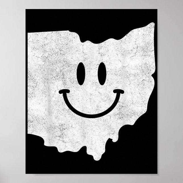 Affiche Sourire en OH - Drôle Ohio Happy Face (Devant)