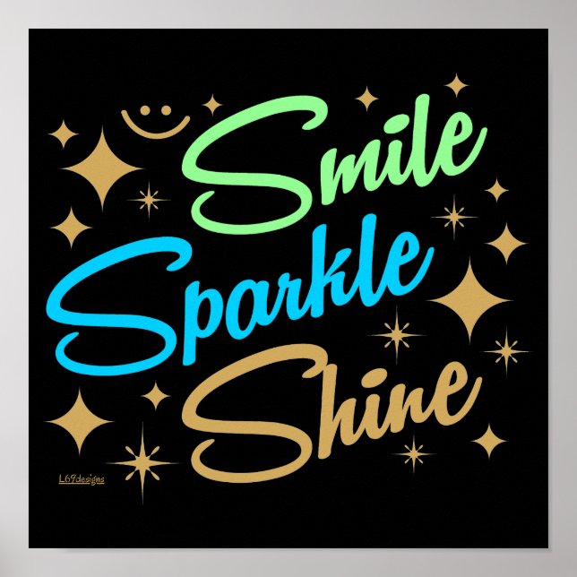 Affiche SOURIRE, PARKLE, SHINE ! motivation et inspiration (Devant)