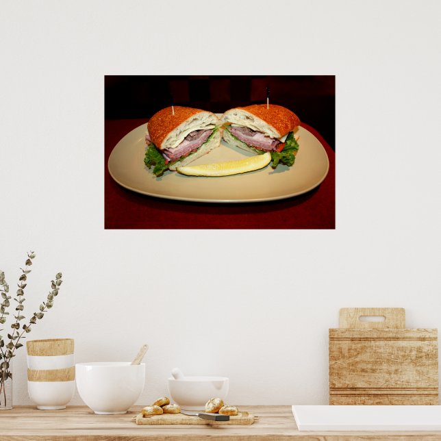 Affiche Sourire Sandwich du Déjeuner (Cuisine)