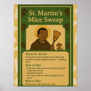 Affiche Souris de St-Martin balaient le signe du jeu de Sa
