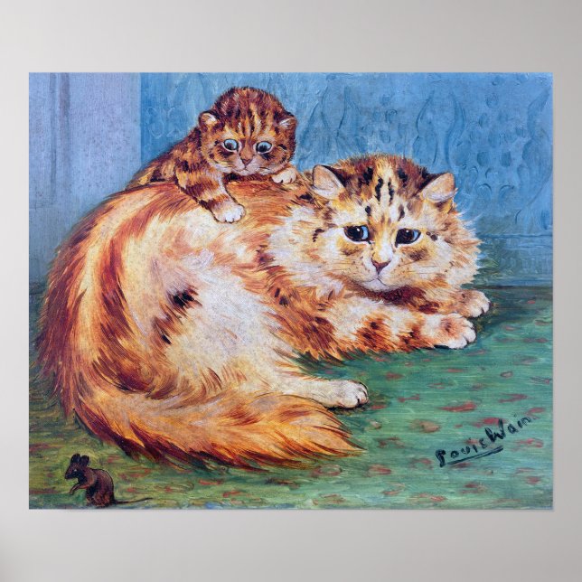 Affiche Souris effrontée et chats, Louis Wain (Devant)