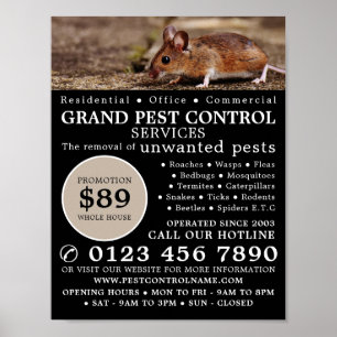 Affiche Souris, Lutte antiparasitaire Publicité