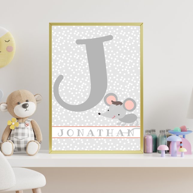 Affiche Souris Mignonne & Points Personnalisé Chambre de G (Créateur téléchargé)