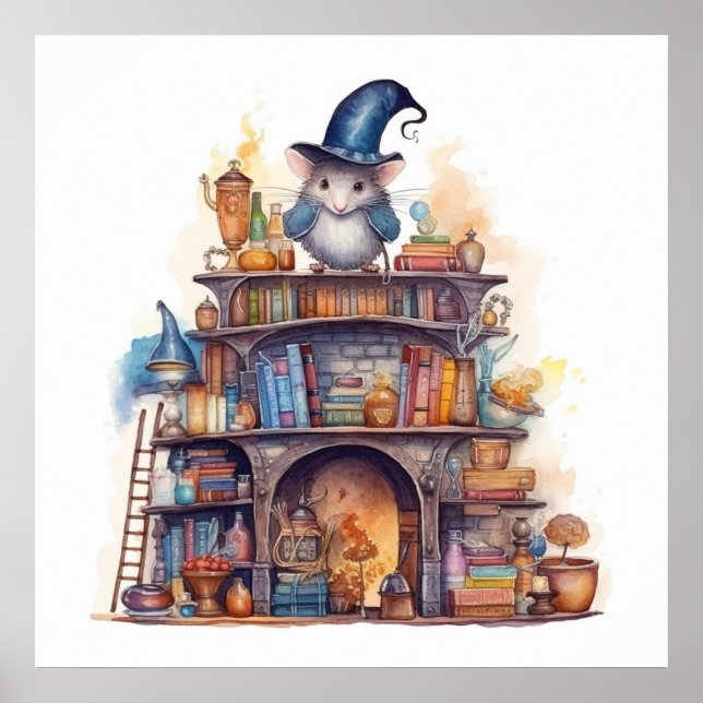 Affiche Souris sur des livres 4 (Devant)
