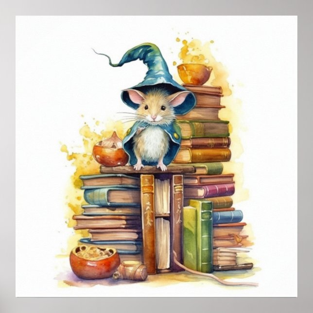 Affiche Souris sur le dessus des livres 5 (Devant)