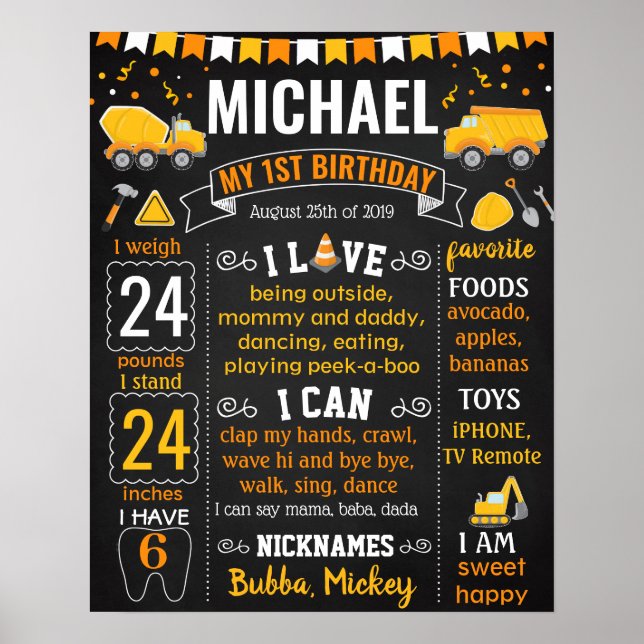 Affiche Sous Construction Camions Voitures Embarquement d' (Devant)