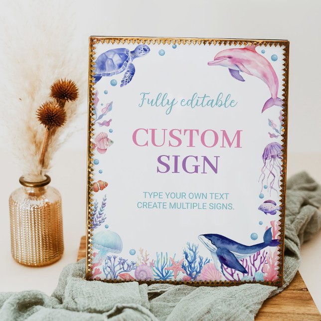 Affiche Sous la tortue de mer Anniversaire de la table per (Créateur téléchargé)