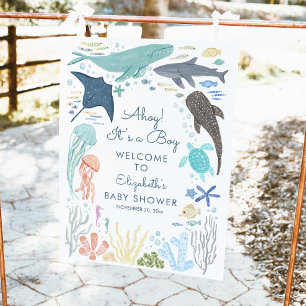 Affiche Sous l'Affiche de bienvenue de l'Baby shower Sea B