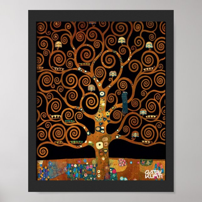 Affiche Sous l'arbre de la vie, par Gustav Klimt, (Devant)