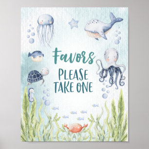 Affiche Sous le Baby shower de la mer favorise l'affiche