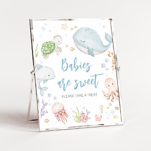 Affiche Sous le Baby shower de mer Les bébés sont doux