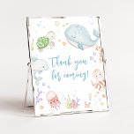 Affiche Sous le Merci du Baby shower marin pour venir<br><div class="desc">Faites de votre événement spécial avec ce Baby shower nautique neutre avec notre joli et mignon Merci imprimable pour l'enseigne à venir avec le thème adorable du Baby shower océanique. Téléchargez,  personnalisez et créez des souvenirs durables avec cette touche parfaite pour votre fête joyeuse ! BS716</div>