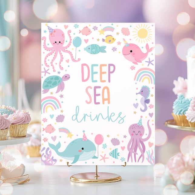 Affiche Sous le Sea Deep Sea Drinks Party (Créateur téléchargé)