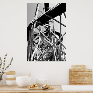 Affiche Sous le toboggan tubulaire // Noir et blanc 