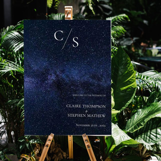 Affiche SOUS LES ÉTOILES Thème Bienvenue À Notre Mariage (Créateur téléchargé)