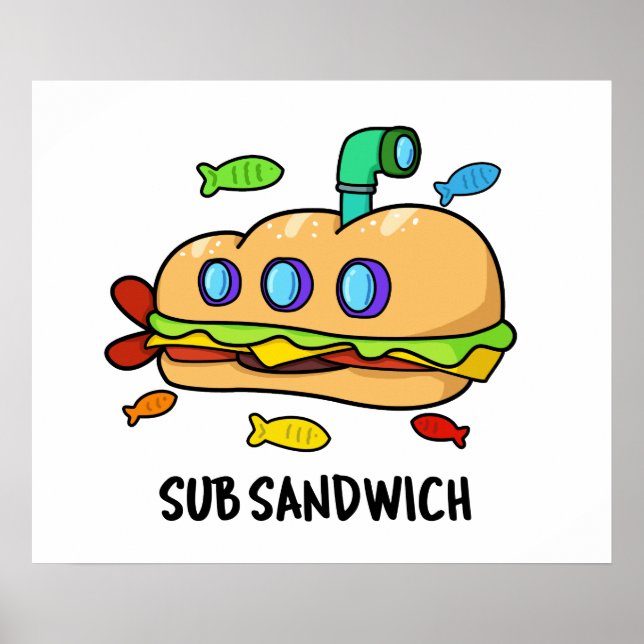 Affiche Sous Sandwich Funny Food Pun (Devant)