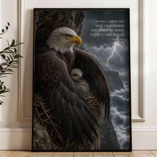 Affiche Sous Ses Ailes Psaume 91 Art Chrétien