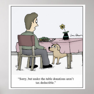 Affiche Sous Table Donation Taxes Chien Dessin