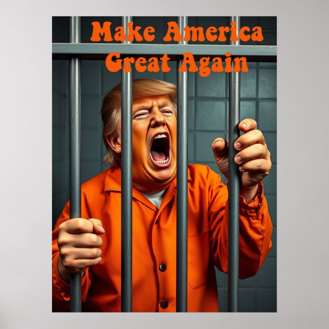 Affiche Soutenez Kamala Walz Justice Trump Drôle Satire (Devant)
