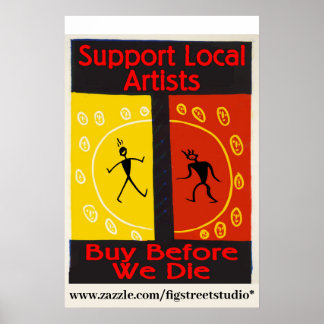 Affiche Soutenez Les Artistes Locaux, Achetez Avant De Mou