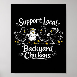 Affiche Soutenez les poules de basse-cour locales Rétro vo