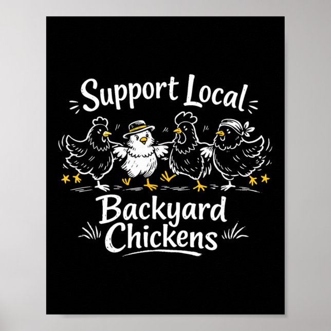 Affiche Soutenez les poules de basse-cour locales Rétro vo (Devant)