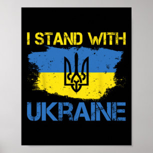 Affiche Soutenez l'Ukraine avec ce drapeau de l'Ukraine Je
