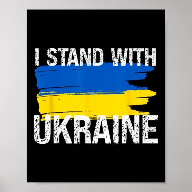 Affiche Soutenez l'Ukraine Drapeau de l'Ukraine pour l'amo (Devant)