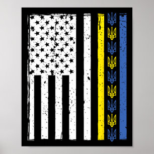 Affiche Soutenez l'Ukraine Je suis avec l'Ukraine Drapeau