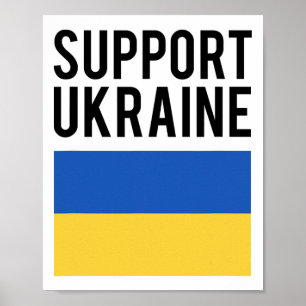 Affiche Soutenez l'Ukraine - Lettres Noires Gras - F