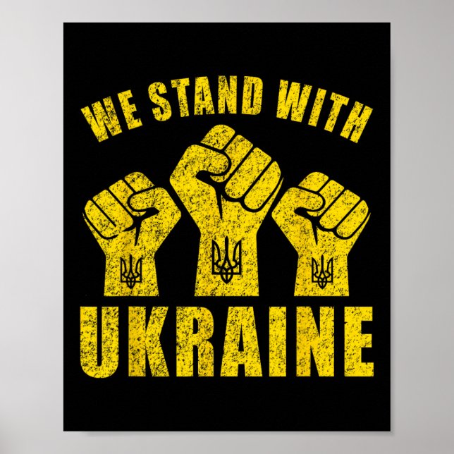 Affiche Soutenez l'Ukraine - Nous sommes aux côtés de l'Uk (Devant)