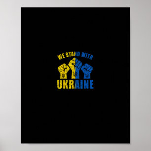 Affiche Soutenez l'Ukraine - Nous sommes avec le drapeau d