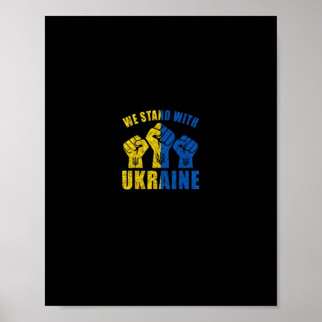 Affiche Soutenez l'Ukraine - Nous sommes avec le drapeau d (Devant)
