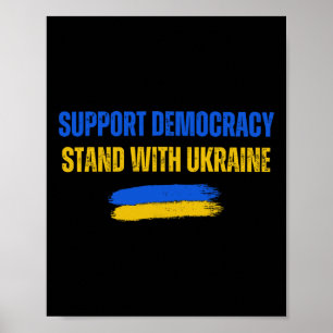 Affiche Soutenez l'Ukraine Soutenez la Démocratie Drapeau