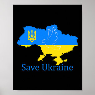 Affiche Soutenez l'Ukraine Veste de carte ukrainienne de l